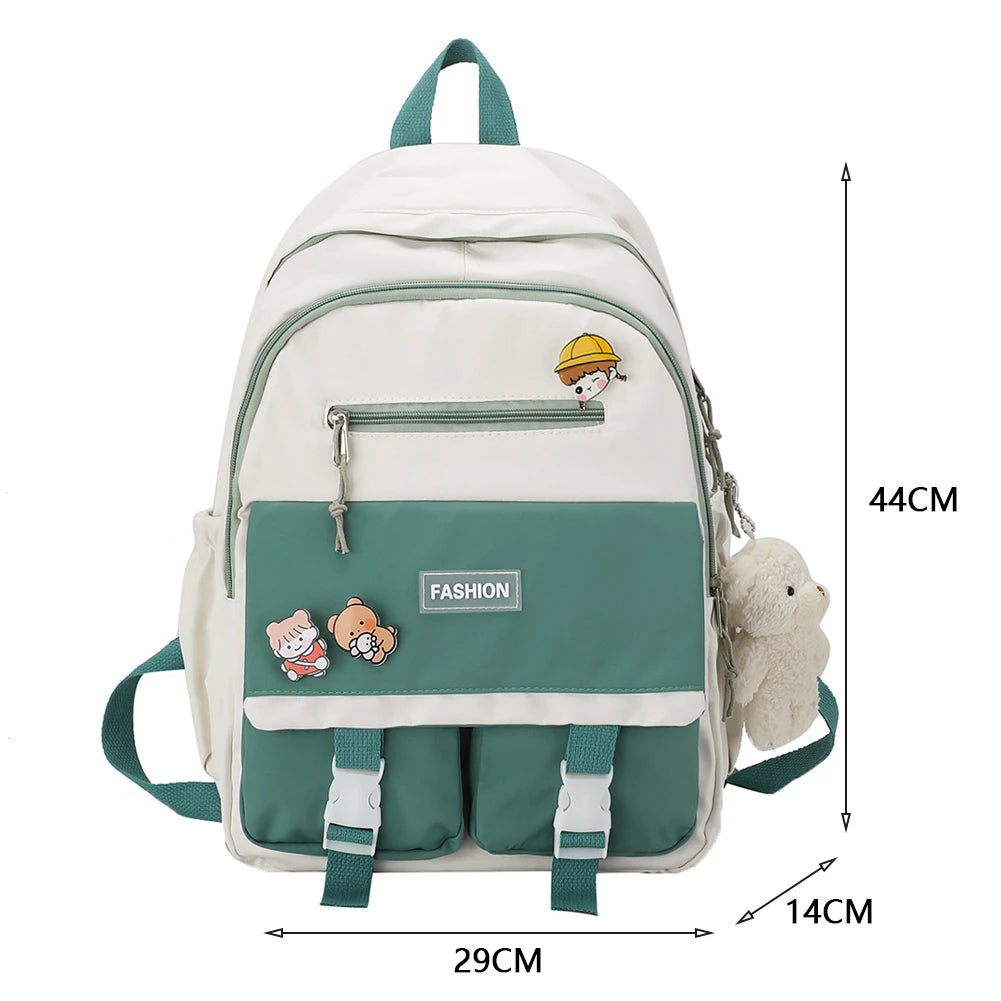 Nylon Large Capacity Backpack for Girls