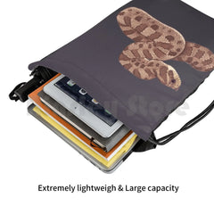 Hognose Snake Backpack Drawstring Gym Bag Waterproof Reptile Animal Pet