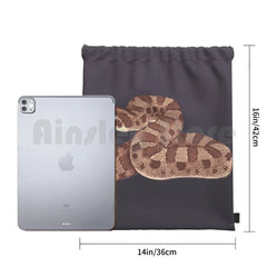 Hognose Snake Backpack Drawstring Gym Bag Waterproof Reptile Animal Pet