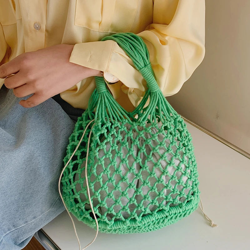 Women's Grid Small Shoulder Bags Summer Handbags Totes
