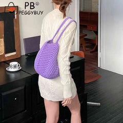 Soft Hollow Woven Handbags Female Storage Bag Casual Solid Style