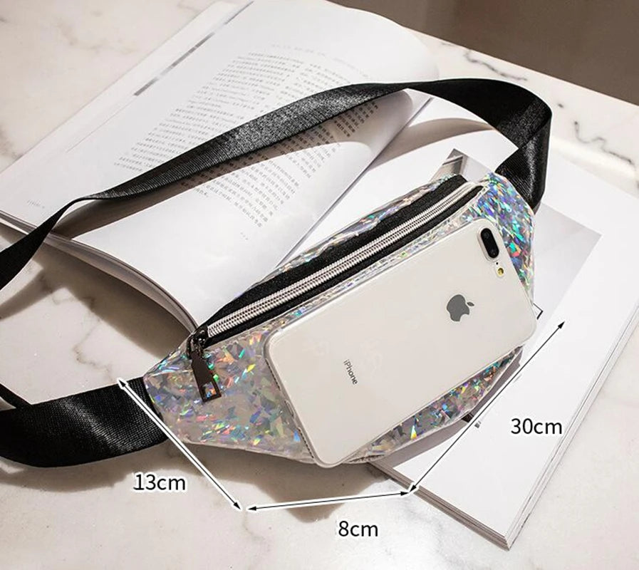 Holographic Waist Bag Silver