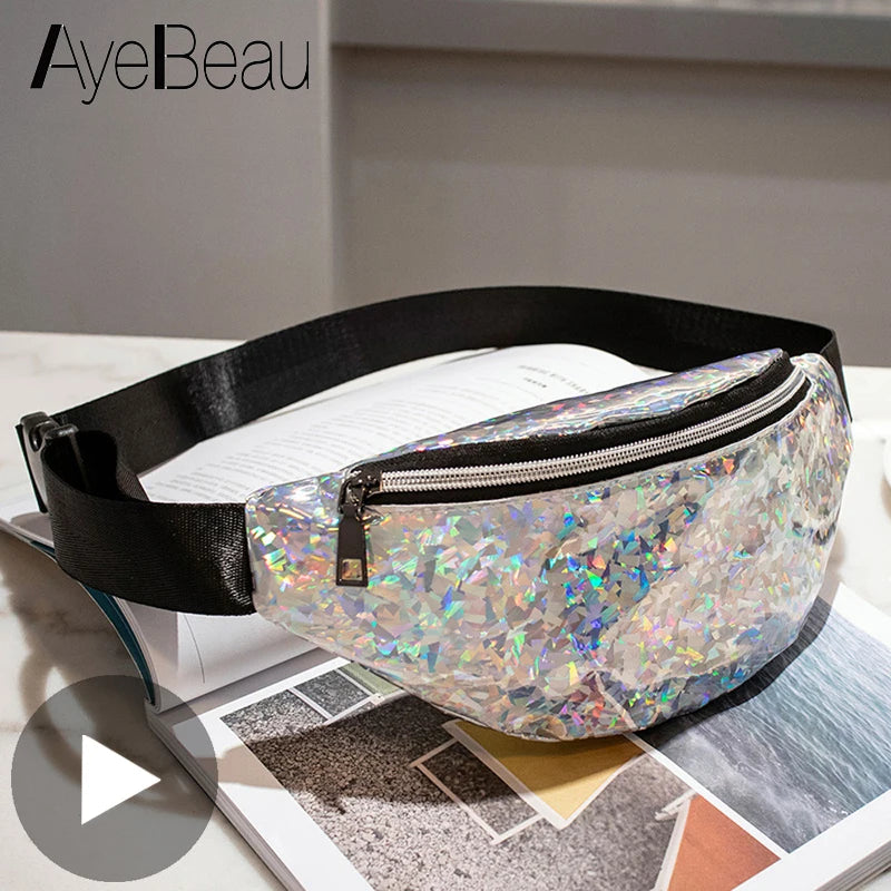 Holographic Waist Bag Silver