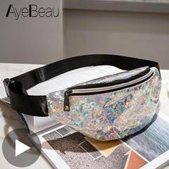 Holographic Waist Bag Silver