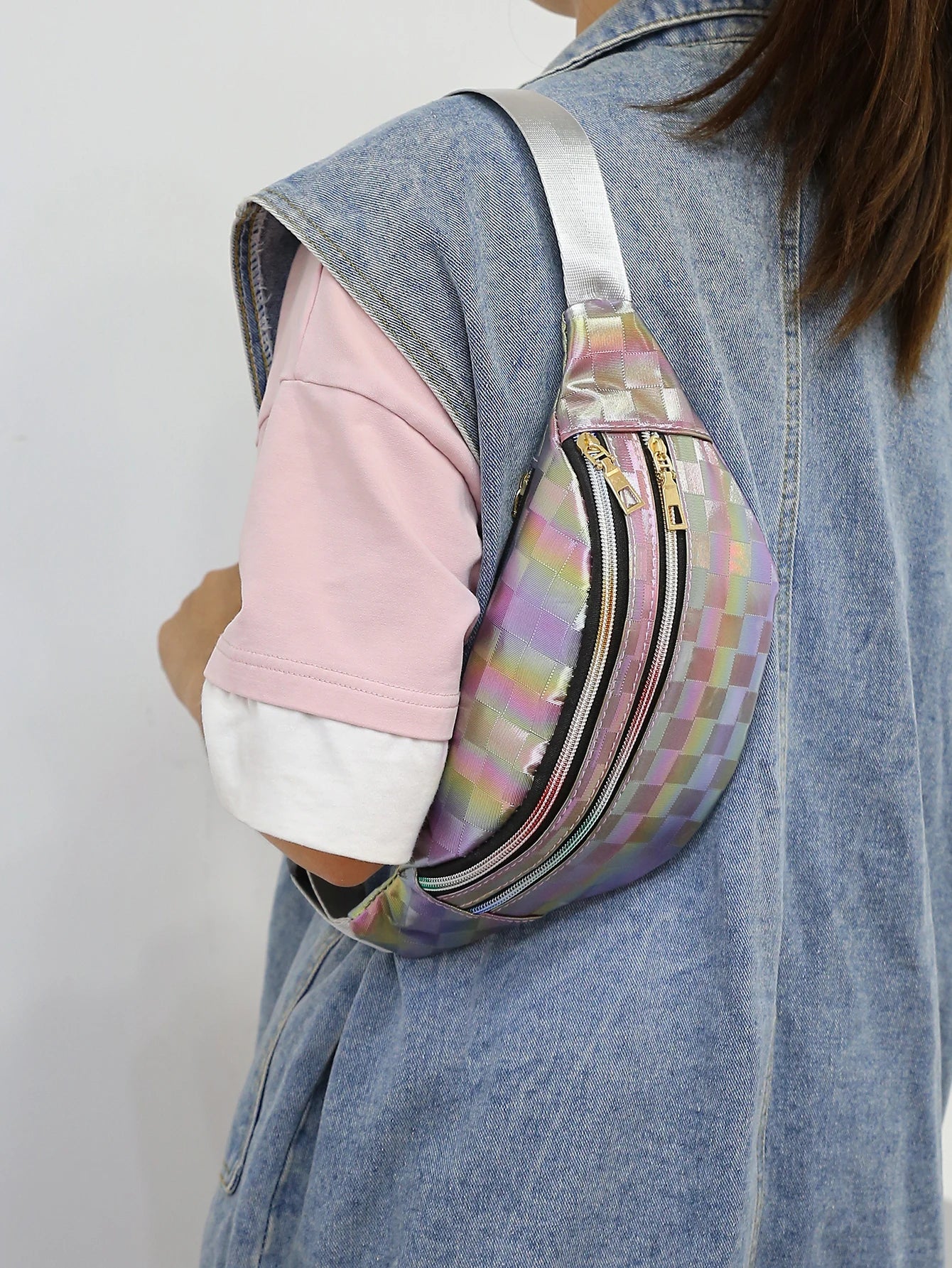 Holographic Fanny Pack Waist Bag Laser Beach Travel Banana Hip Bum Women Purse