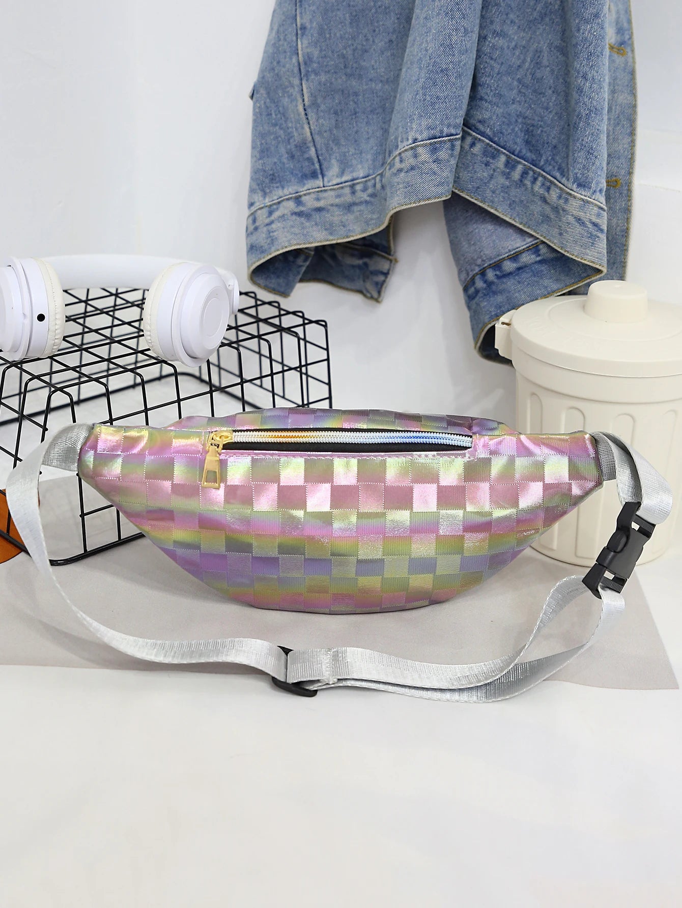 Holographic Fanny Pack Waist Bag Laser Beach Travel Banana Hip Bum Women Purse