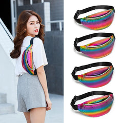 Holographic Fanny Pack Women Waist Bag Female Fannie Packs Pouch Murse