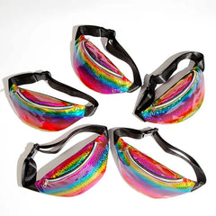 Holographic Fanny Pack Women Waist Bag Female Fannie Packs Pouch Murse