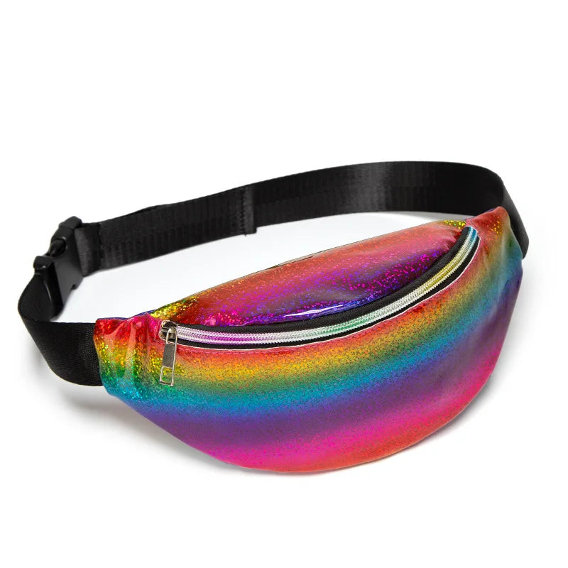 Holographic Fanny Pack Women Waist Bag Female Fannie Packs Pouch Murse