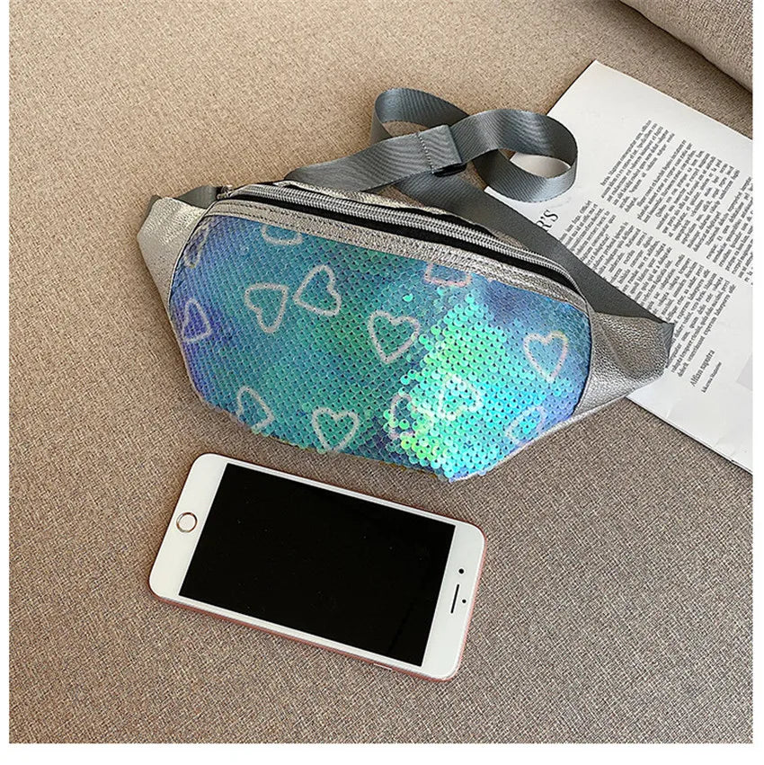 Sequin Waist Bag Fanny Pack Holographic Shoulder Bag