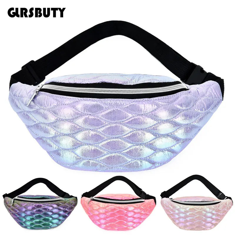 Holographic Waist Bag Gradient Women`s Belt Bag Fanny Pack