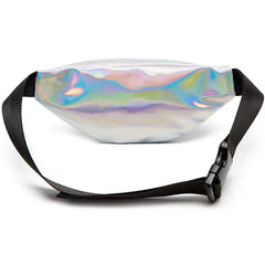 Holographic Waist Bags Women Pink Silver Fanny Pack Beach Travel