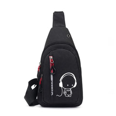 Cartoon Printed Chest Bag Women Messenger Bag Shoulder Bag Small Handbags Female