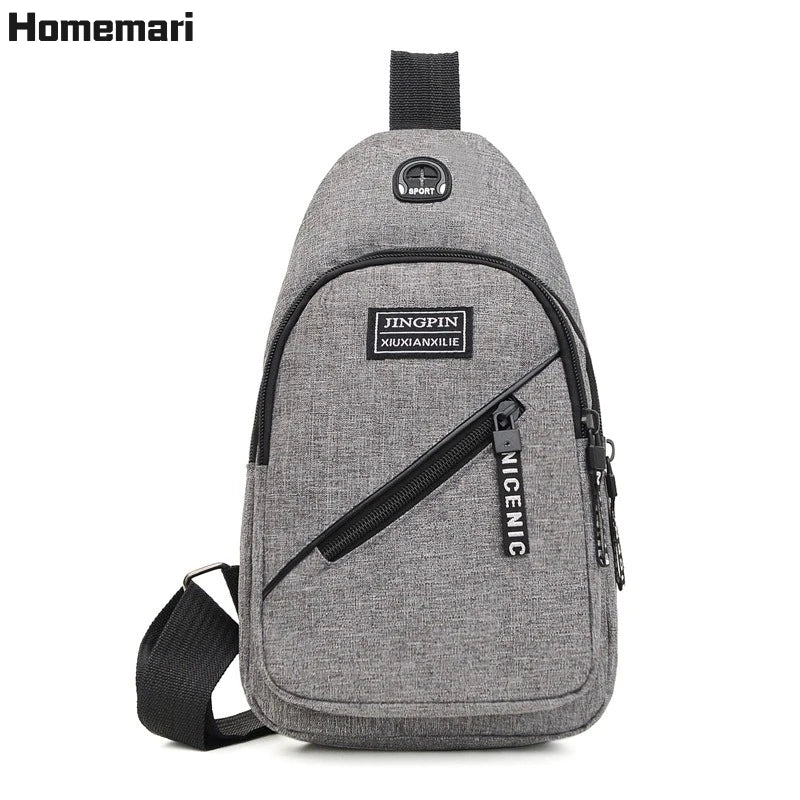 Male Shoulder Bags USB Charging Crossbody Anti Theft