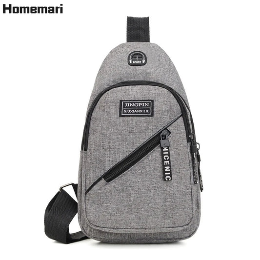 Male Shoulder Bags USB Charging Crossbody Anti Theft