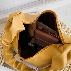 Summer Pleated Bag Soft Leather Large-capacity Shoulder Armpit Bag