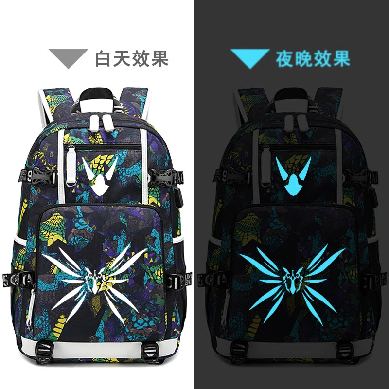 Honkai Impact 3 Anti Thief Travel Backpack USB Charging Laptop Backpack