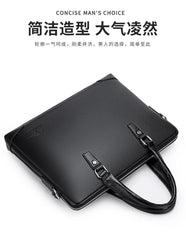 Men's Lychee Leather Business Handbag & Computer Bag