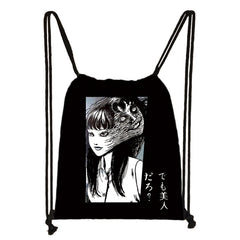 Horror Manga Drawstring Bag Tomie Spiralized Women Backpacks Casual Book Bag