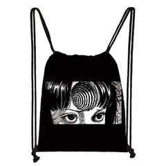 Horror Manga Drawstring Bag Tomie Spiralized Women Backpacks Casual Book Bag