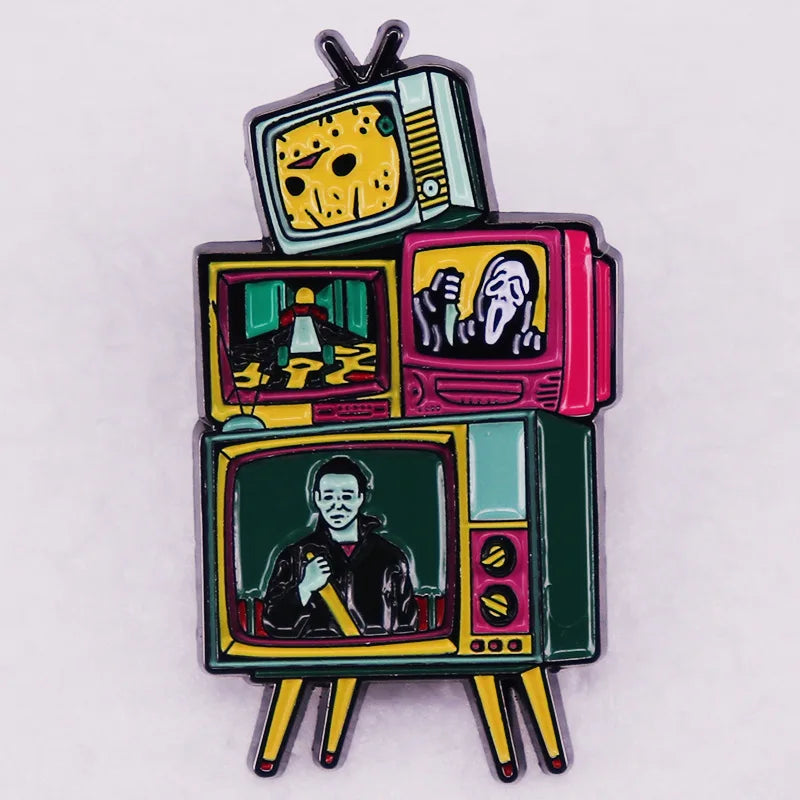 Horror Movie Series Halloween Enamel Pins Lapel Badges for Backpack