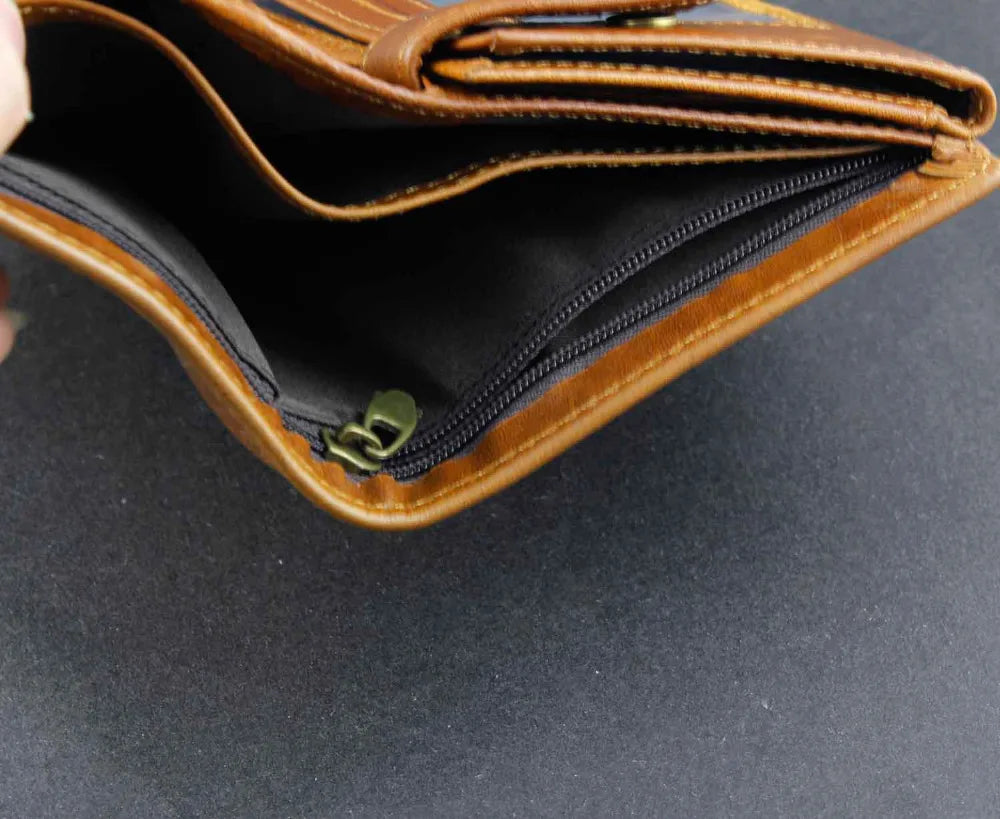 Classic European American Men Leather Wallet