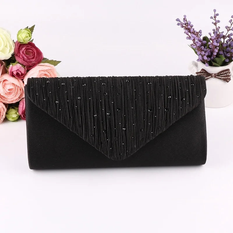 Hot Drill Handbag Three-fold Bag Women's Bags Students Lovely Purse Female Small