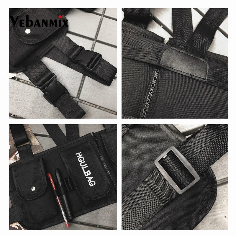 Multi-pocket Hip Hop Streetwear Chest Rig Waist Bag Pack