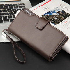 Top Leather Long Wallet Men Purse Clutch Zipper Multifunction