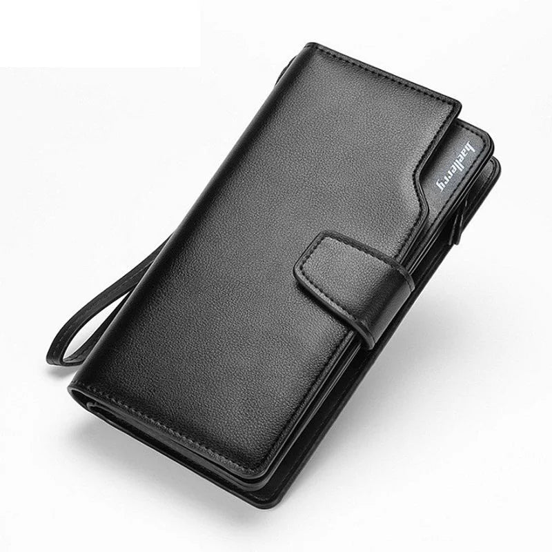 Top Leather Long Wallet Men Purse Clutch Zipper Multifunction