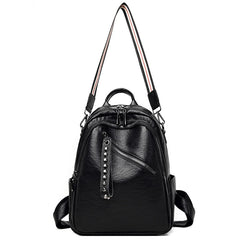 Women Leather Backpack Large Capacity Shoulder Bag Casual School Travel Bag