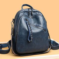 Women Leather Backpack Large Capacity Shoulder Bag Casual School Travel Bag