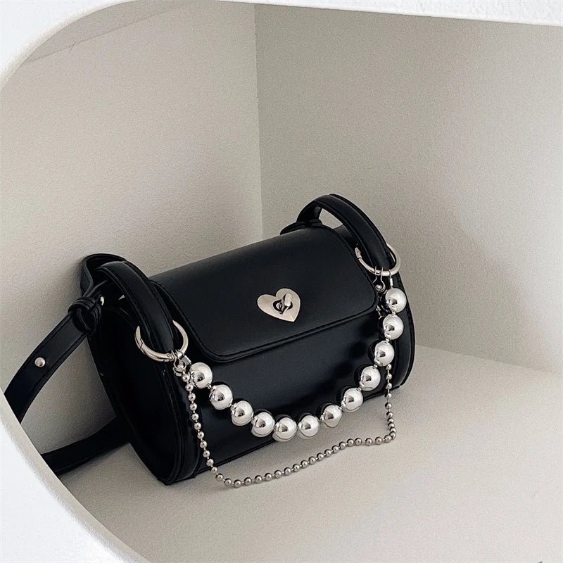 High-end Love Chain Cylinder Shoulder Bag for Women