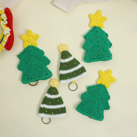 Hand-woven Santa Knitting Key Bag - Christmas Gift