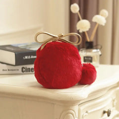 Girls Faux Fur Shoulder Bag Children Sweet Style Small Zipper Crossbody Bag