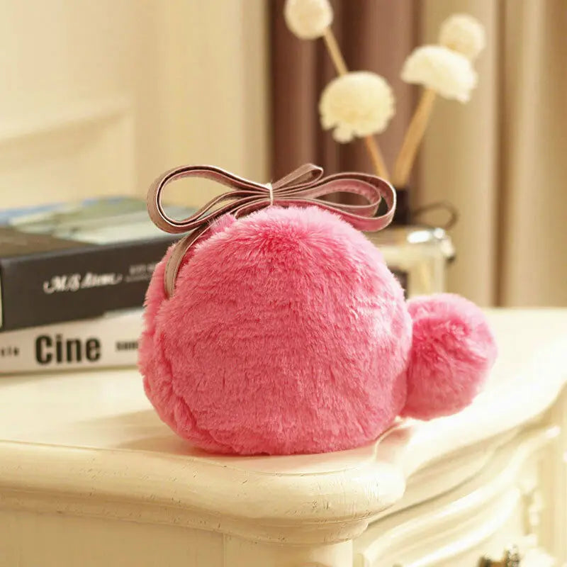 Girls Faux Fur Shoulder Bag Children Sweet Style Small Zipper Crossbody Bag