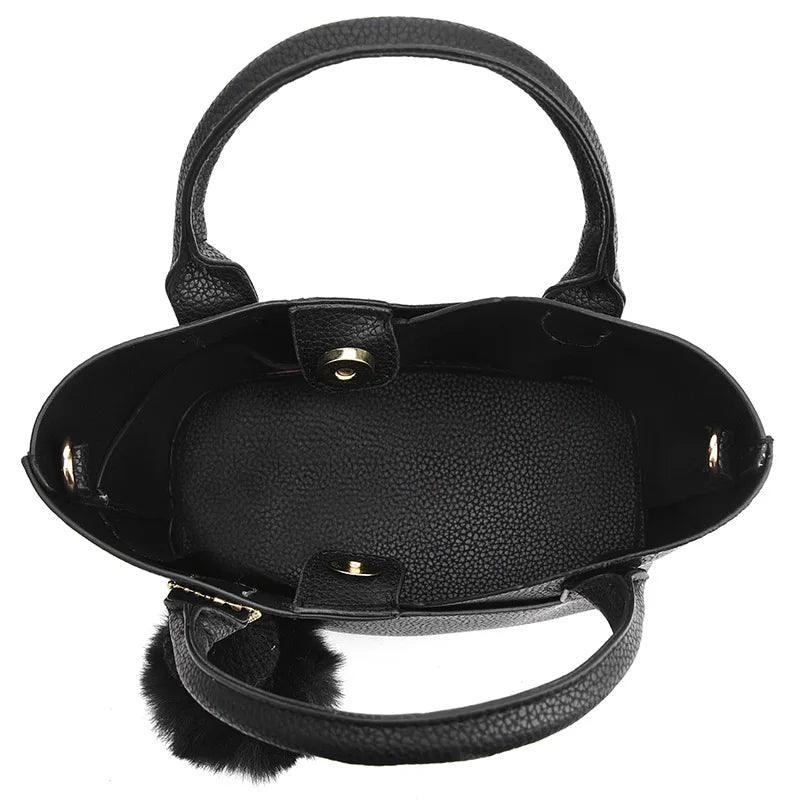 Large Capacity Litchi Pattern Shoulder Bag