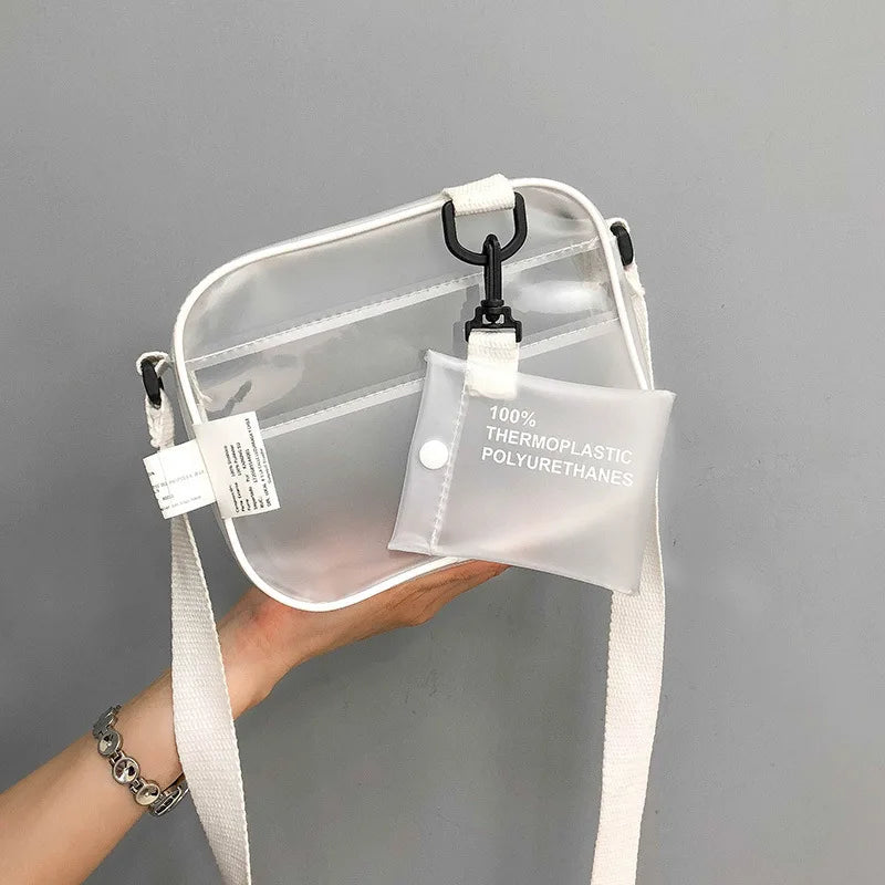 Clear Jelly Bag Transparent Messenger Bag Women's Shoulder Bag