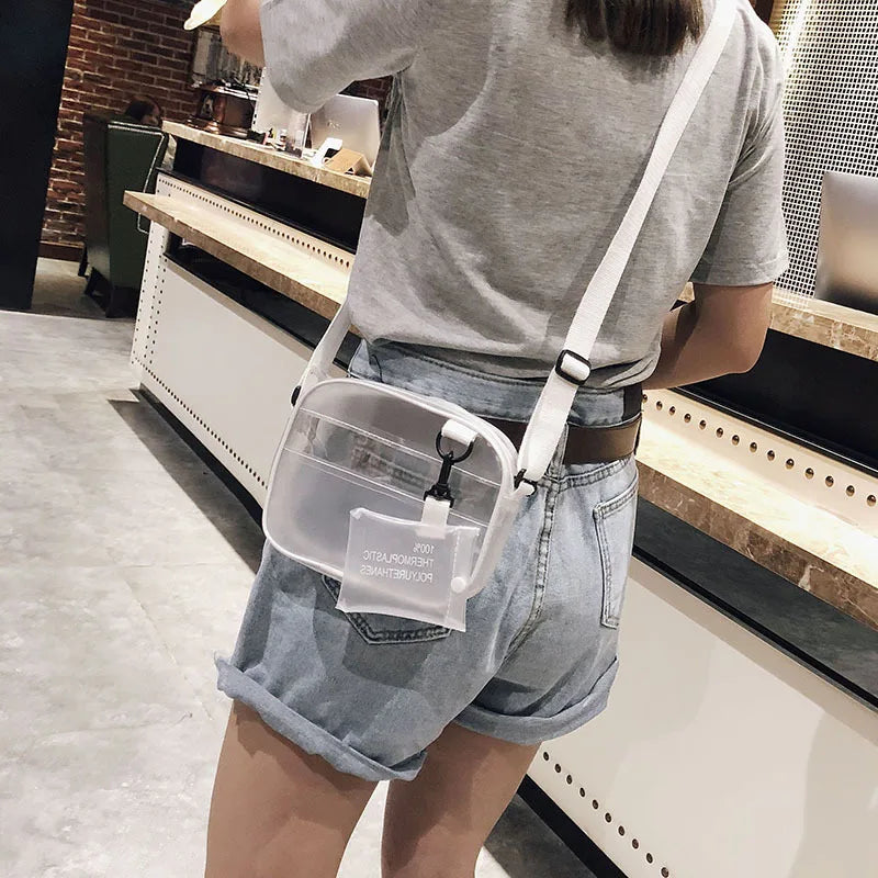 Clear Jelly Bag Transparent Messenger Bag Women's Shoulder Bag