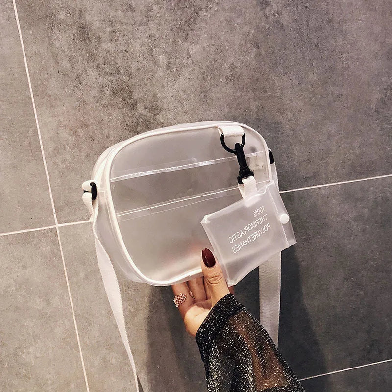 Clear Jelly Bag Transparent Messenger Bag Women's Shoulder Bag