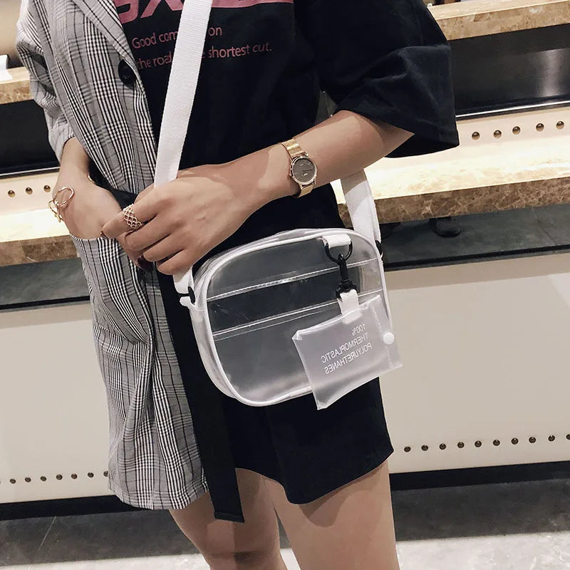 Clear Jelly Bag Transparent Messenger Bag Women's Shoulder Bag