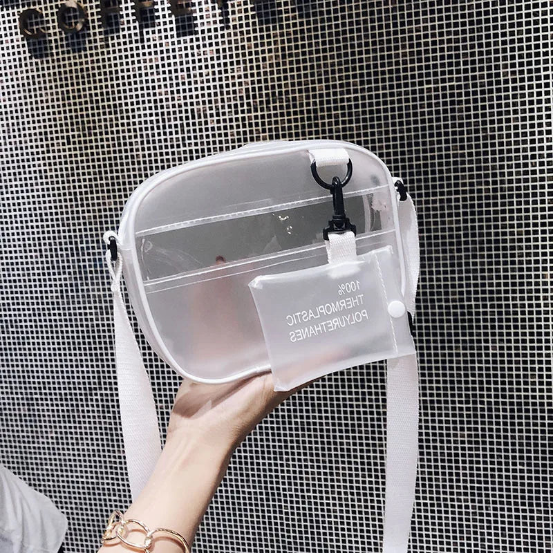 Clear Jelly Bag Transparent Messenger Bag Women's Shoulder Bag