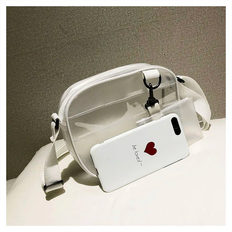 Clear Jelly Bag Transparent Messenger Bag Women's Shoulder Bag