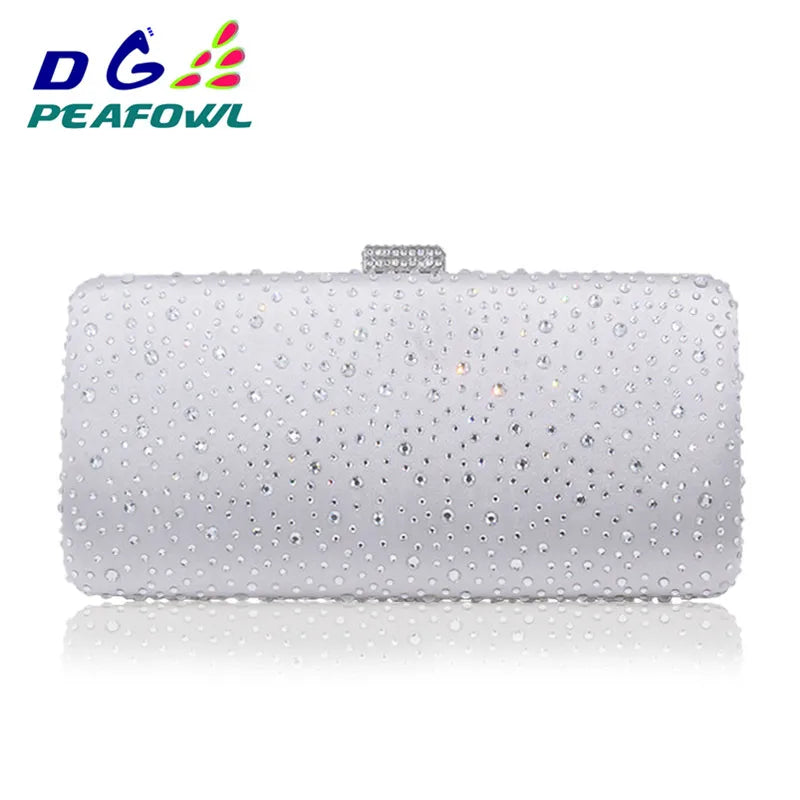 Pink Crystal Diamond Evening Purse Minaudiere Clutch Bag