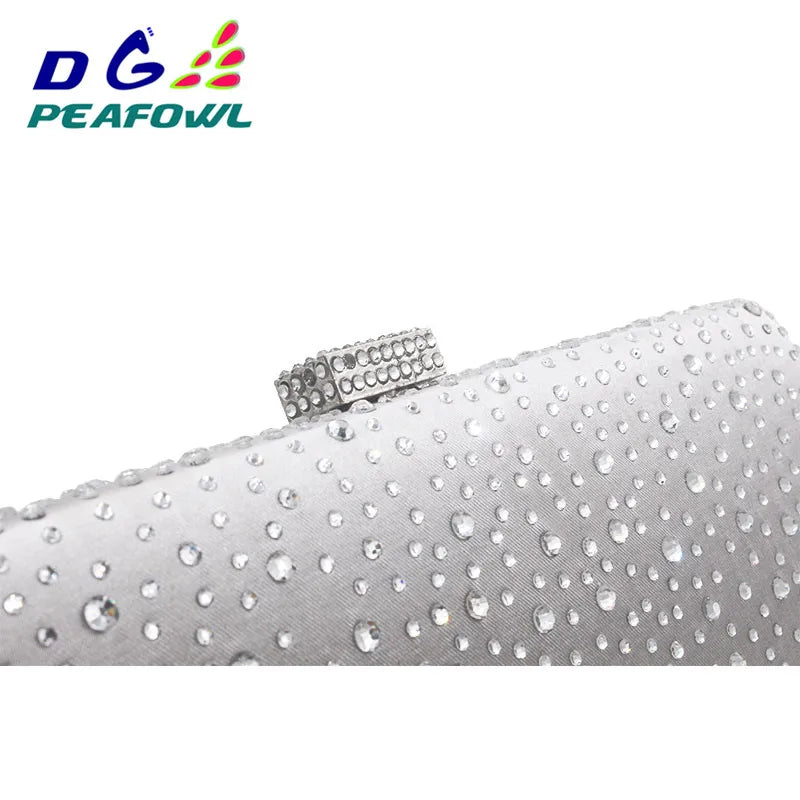 Pink Crystal Diamond Evening Purse Minaudiere Clutch Bag