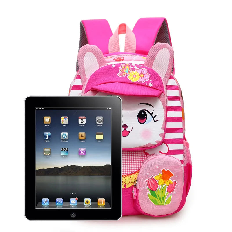 3D Rabbit School Backpack for Girls and Boys