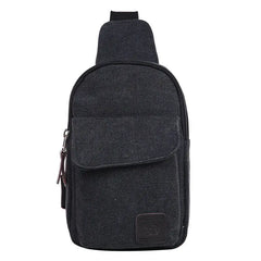 Canvas Men's Streetwear Sling Bag Solid Shoulder Messenger Bag