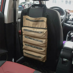 Canvas Roll Up Tools Pouch Wrench Organizer Car Back Seat Storage Bags