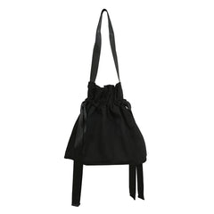 Casual Shoulder Bag Canvas Lady's Bag Large Drawstring Foldable Shopping Bag