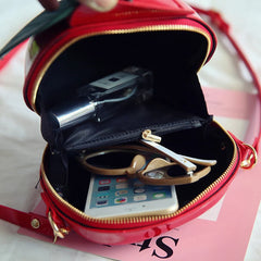 Circular Green Leaves Shoulder Messenger Handbag